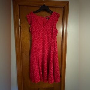 Tommy Hilfiger Vibrant Red Floral Midi Dress